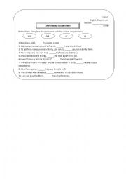 English Worksheet: coordinating conjunctions