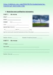 English Worksheet: cnn student new tornadoes