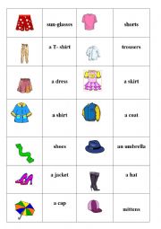 English Worksheet: Clothes domino