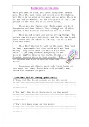 English Worksheet: footprints on the moon