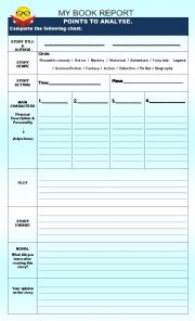 English Worksheet: MY BOOK REPORT