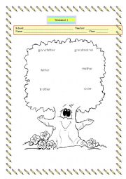 English Worksheet: Family tree