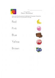 English Worksheet: color matching