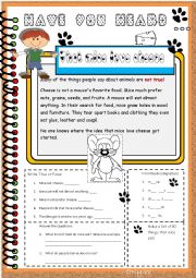 English Worksheet: Have you heard (1).... About  Mice