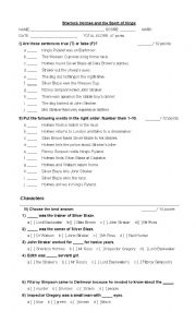 English Worksheet: Sherlock Holmes and the Sport of Kings