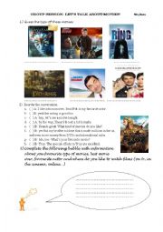 English Worksheet: lets talk about movies