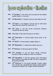 English Worksheet: Space exploration timeline