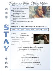 English Worksheet: Stay Rihanna