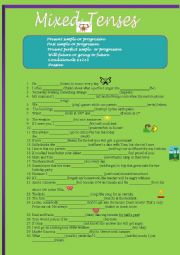 English Worksheet: Mixed Tenses