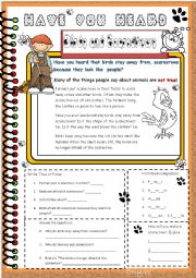 English Worksheet: Have you heard  (2) - About scarecrows 
