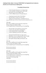 English Worksheet: Listening Activity: Everything by Michael Buble