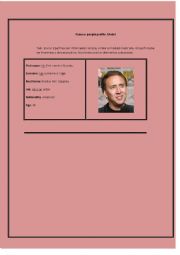 English Worksheet: Famous people profile. Model