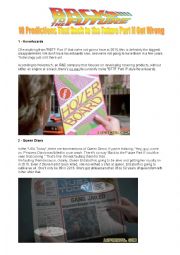 English Worksheet: 10 Predictions That Back to the Future Part II Got Wrong