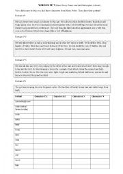 English Worksheet: Harry Potter characters