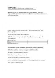 English Worksheet: logistics events