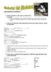 English Worksheet: Present Simple with Madonna