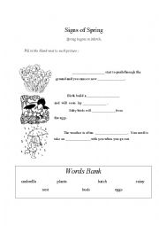 English Worksheet: Signs of Spring