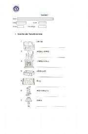 English Worksheet: Test furnitures and verb to be in past 