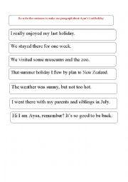 English Worksheet: Last holiday