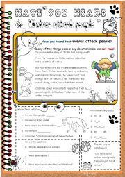 English Worksheet: Have you heard ...? Animals set  - Wolves  (3)