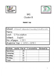 cluster B - exam  grade 12 