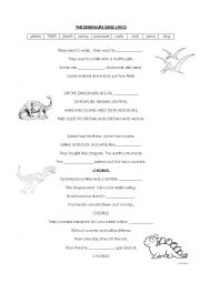 English Worksheet: lyrics dinosaurs