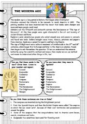 English Worksheet: MODERN AGE READING