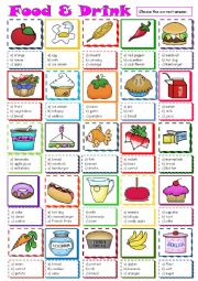 English Worksheet: Food & Drink