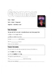 English Worksheet: end with ed&ing