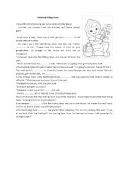 English Worksheet: the red riding hood