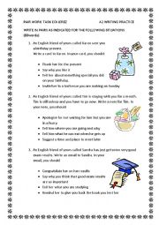 English Worksheet: WRITING PRACTISE KET