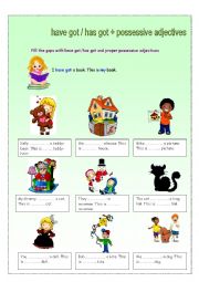 possessive adjectives + have got / has got