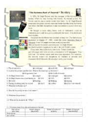 English Worksheet: GUINNESS BOOK OF RECORDS