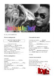 English Worksheet: Mariah Carey & Miguel BEAUTIFUL 