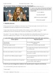 English Worksheet: The Eurovision Song Contest 2013