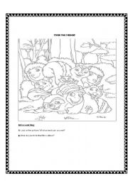 English Worksheet: Over the Hedge