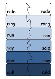 irregular past tense puzzle pieces