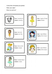 English Worksheet: Visit-cards