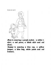 English Worksheet: Read and paint
