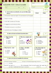 listening test - school timetable (26.05.13)