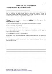English Worksheet: Problem-Solution Essay