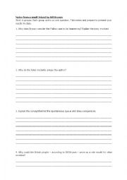 English Worksheet: Notes from a small Island worksheet