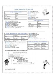 English Worksheet: To be practice (present and past)