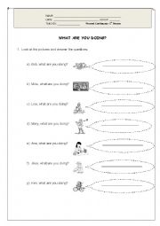 English Worksheet: What are you doing?
