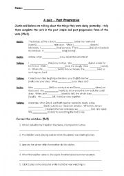 English Worksheet: A Quiz - past progressive