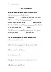 English Worksheet: Quiz - The Passive Voice + Answer Key