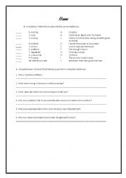 English Worksheet: The Enormouse Pearl Heist Chapter 1-3