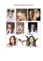 English Worksheet: HAIRSTYLES Pictionary 3