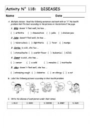 English Worksheet: DISEASES 