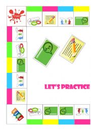 Board game: speaking, writing, vocabulary and grammar